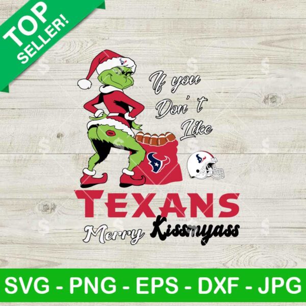Houston Texans Grinch Merry Kissmyass SVG, Grinch Football SVG, Grinch NFL Christmas SVG