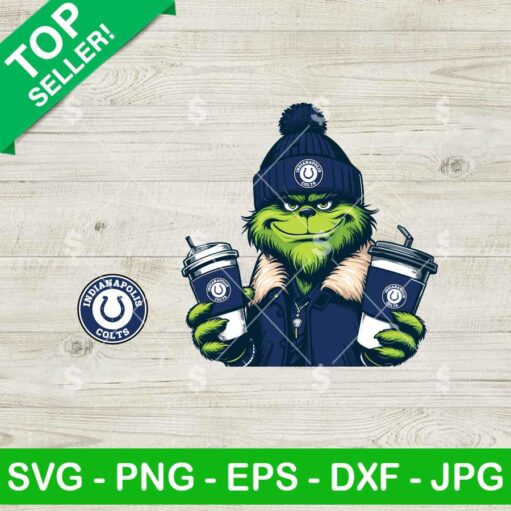 Grinch Indianapolis Colts Jacket And Coffee SVG