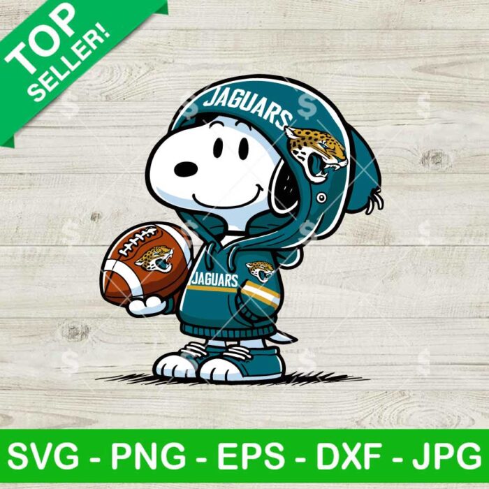 Snoopy Wear Jacksonville Jaguars Hoodie SVG, Snoopy Football SVG, NFL Fan SVG