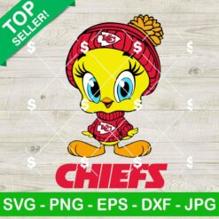 KC Chiefs Looney Tunes Tweety Football SVG, Looney Tunes Football NFL SVG, Tweety Bird NFL SVG