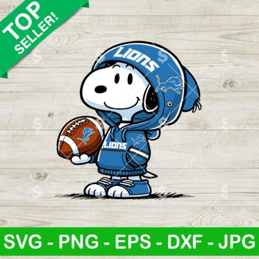 Snoopy Wears Detroit Lions Hoodie SVG