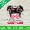 Little Miss Candy Cane Messy Bun SVG