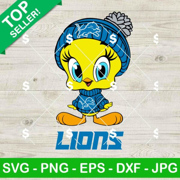 Looney Tunes Tweety Detroit Lions Football SVG