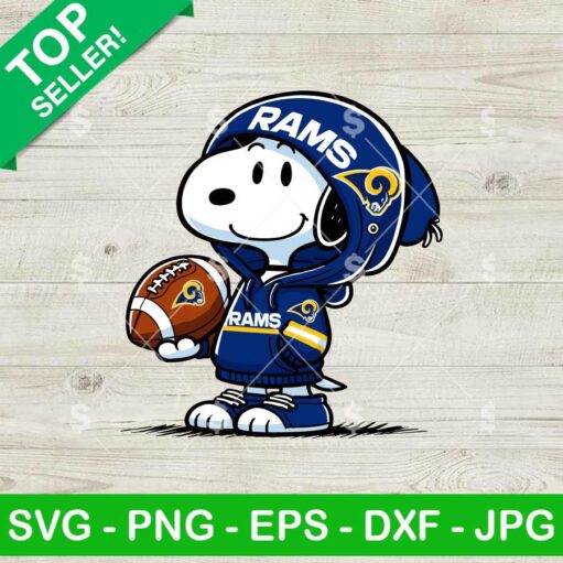 Snoopy Wears Los Angeles Rams Hoodie SVG