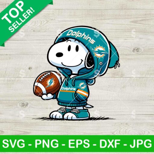 Snoopy Wears Miami Dolphins Hoodie SVG