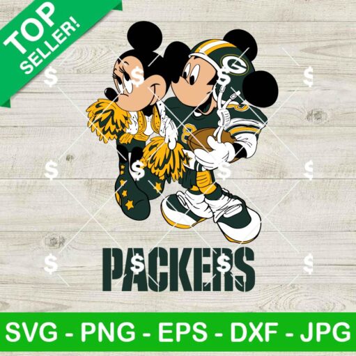 Mickey And Minnie Mouse Green Bay Packers Football SVG