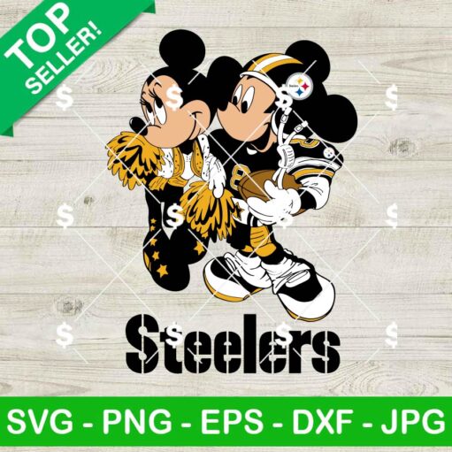 Mickey And Minnie Mouse Pittsburgh Steelers Football SVG