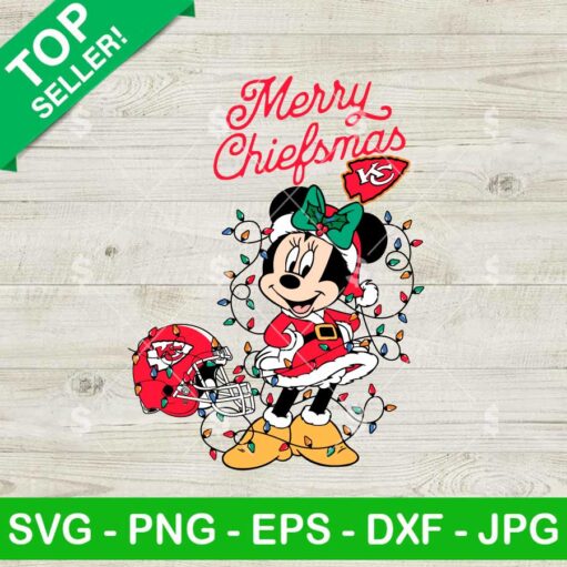 Minnie Mouse KC Chiefs Merry Chiefsmas SVG