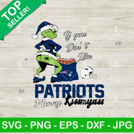 New England Patriots Grinch Merry Kissmyass SVG