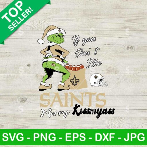 New Orleans Saints Grinch Merry Kissmyass SVG