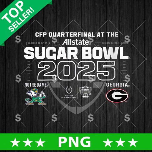 Notre Dame Fighting Irish Vs Georgia Bulldogs Sugar Bowl 2025 PNG