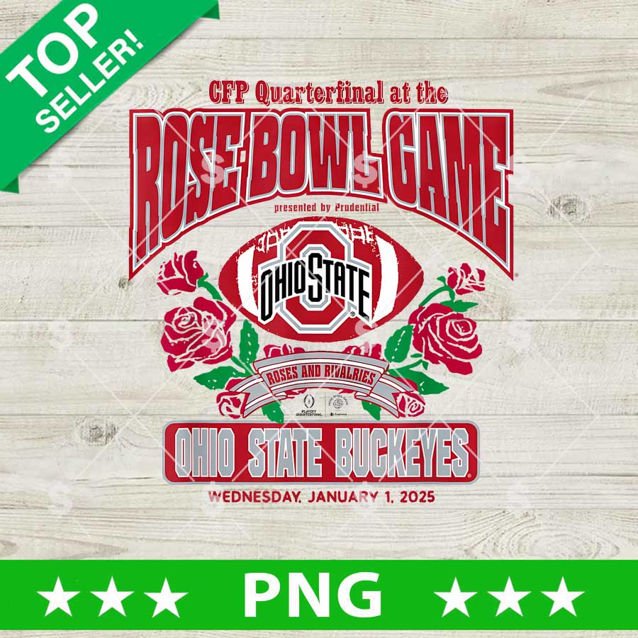 Ohio State Buckeyes Rose Bowl CFP 20242025 Football Game PNG, Ohio