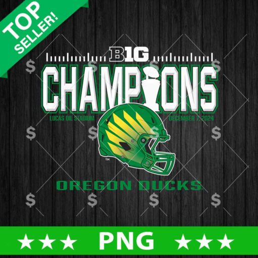 Oregon Ducks Big Ten Champs 2024 Football PNG