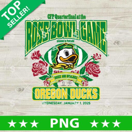 Oregon Ducks Football Rose Bowl 2024 2025 PNG