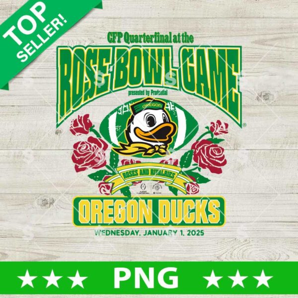 Oregon Ducks Football Rose Bowl 2024 2025 PNG