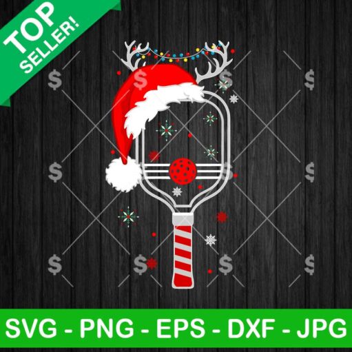 Pickleball Player Reindeer Christmas SVG