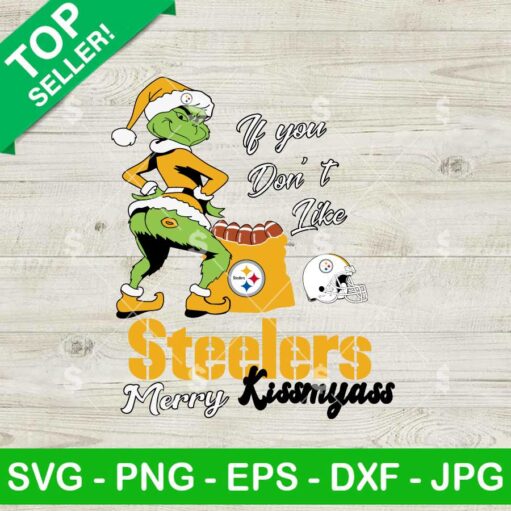 Pittsburgh Steelers Grinch Merry Kissmyass SVG