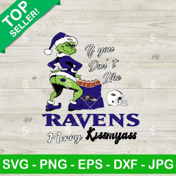 Baltimore Ravens Grinch Merry Kissmyass SVG
