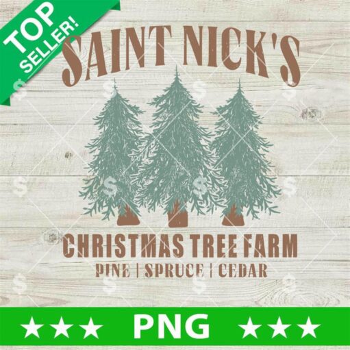 Retro Saint Nicks Christmas Tree Farm PNG