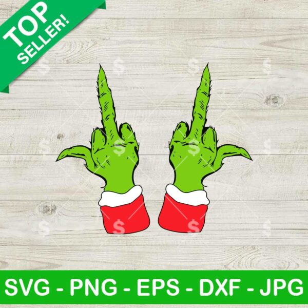 Hand Grinch Santa Christmas SVG