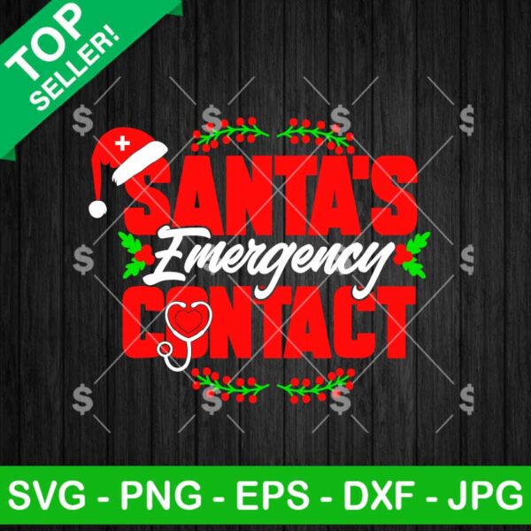 Santa's Emergency Contact SVG