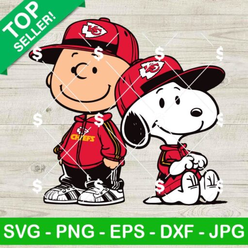 Snoopy And Charlie Brown KC Chiefs Team SVG