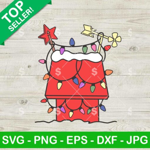 Snoopy Christmas House SVG