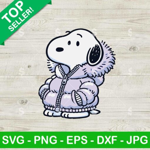 Snoopy Lavender Puffer Jacket SVG