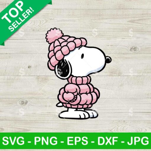 Snoopy Pink Puffer Jacket SVG