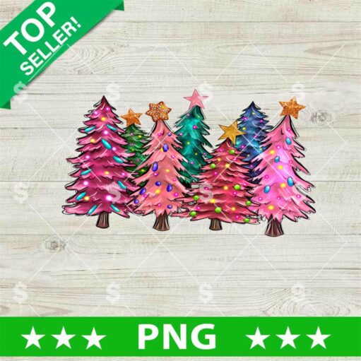 Sparkling Pink Tree Christmas PNG