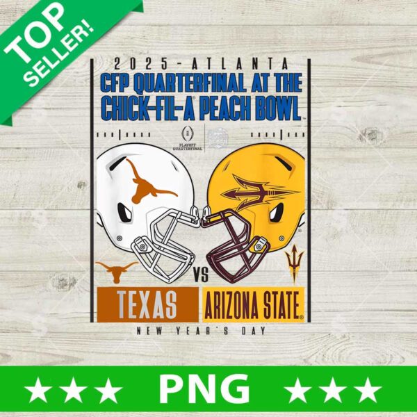 Texas Vs Arizona State Peach Bowl 2024-2025 CFP Quarterfinal PNG
