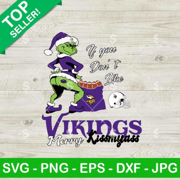 Minnesota Vikings Grinch Merry Kissmyass SVG
