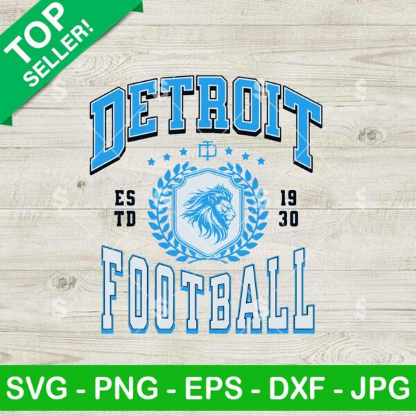 Vintage Detroit Football SVG