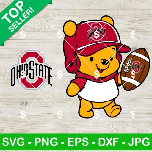 Winnie The Pooh Ohio State Buckeyes Football SVG