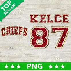 Chiefs Travis Kelce Glitter PNG, Kansas City Chiefs NFL PNG, Travis Kelce Glitter Sublimation PNG
