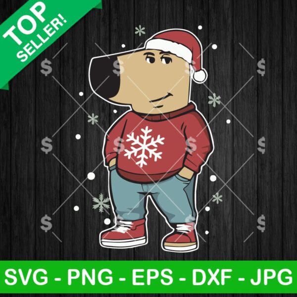 Chill Guy Christmas Santa SVG, Chill Guy Meme Christmas SVG, Chill Guy Santa Claus SVG