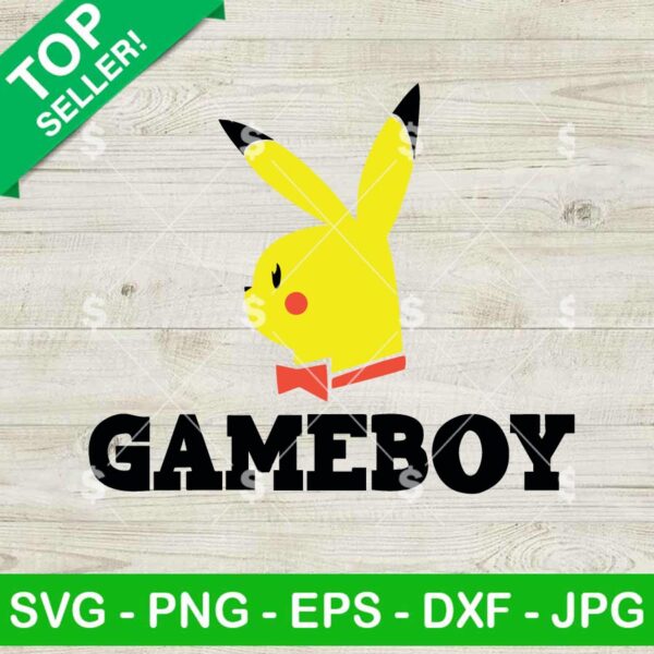 Gameboy Pikachu SVG, Pikachu Playboy Logo SVG, Playboy Pokemon Logo SVG PNG