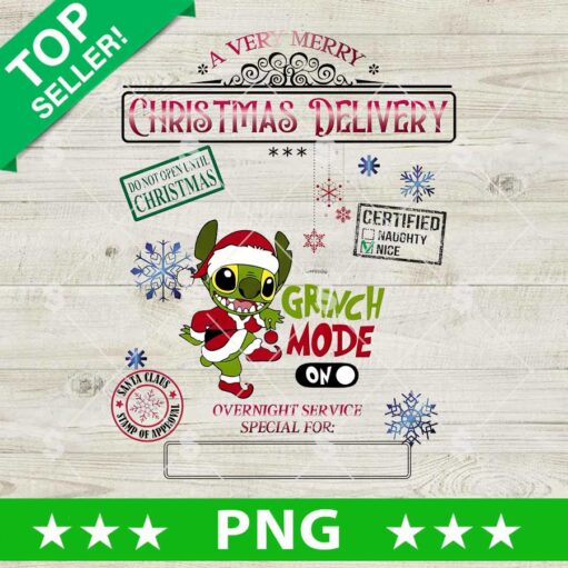 Stitch A Very Merry Christmas Delivery PNG