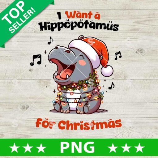 I Want A Hippopotamus For Christmas PNG