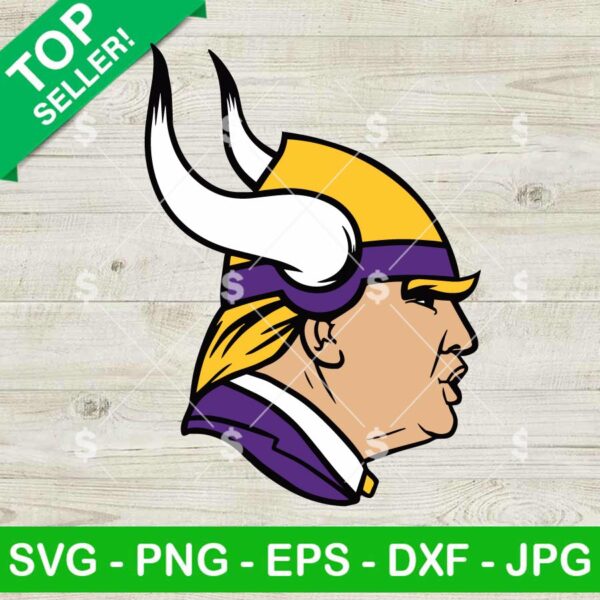 Donald Trump Minnesota Vikings SVG, Minnesota Vikings NFL Logo SVG, Trump Vikings Face SVG PNG