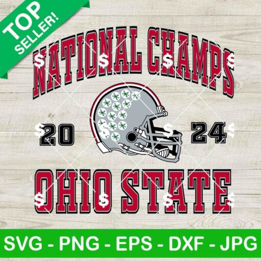 2024 National Champions Ohio State Football SVG