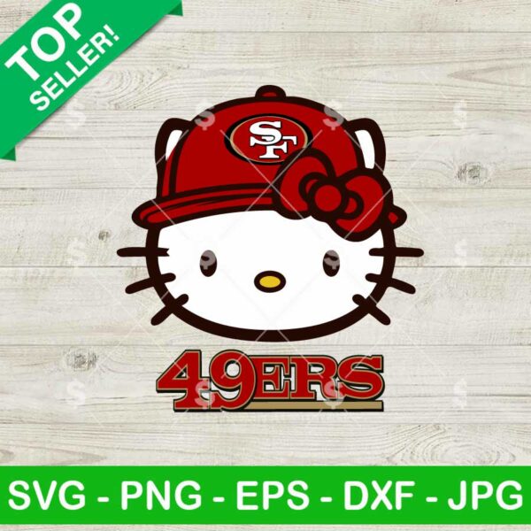Hello Kitty Face SF 49ers NFL SVG