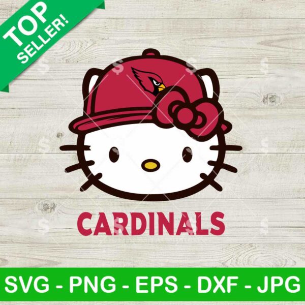 Hello Kitty Face Arizona Cardinals NFL SVG, Arizona Cardinals NFL SVG, Hello Kitty NFL Fan SVG