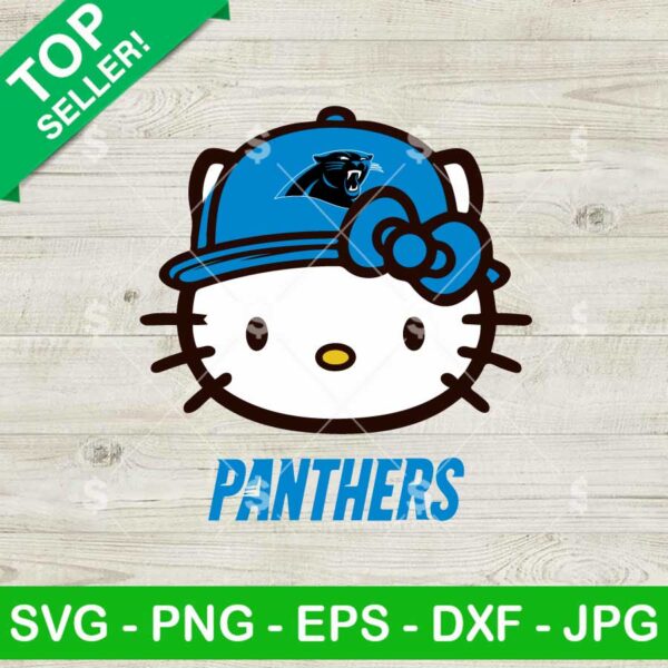 Hello Kitty Face Carolina Panthers NFL SVG, Carolina Panthers NFL SVG, Hello Kitty NFL Fan SVG