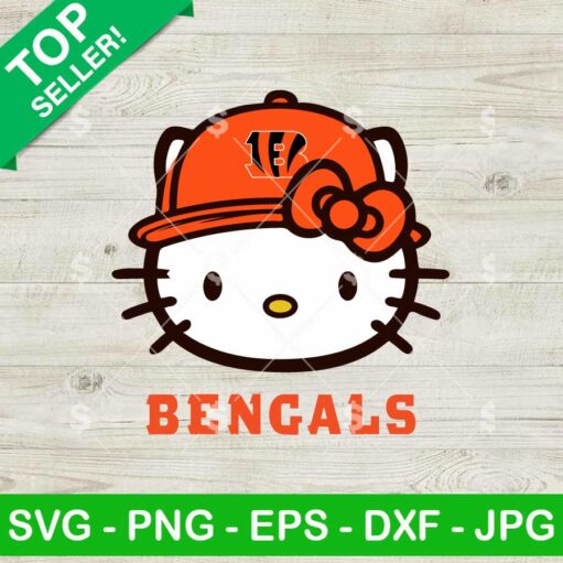 Hello Kitty Face Cincinnati Bengals NFL SVG