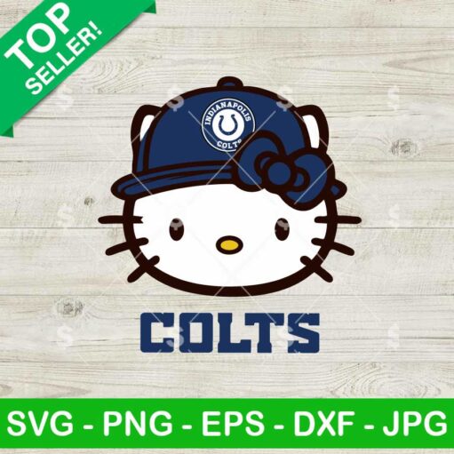 Hello Kitty Face Indianapolis Colts NFL SVG