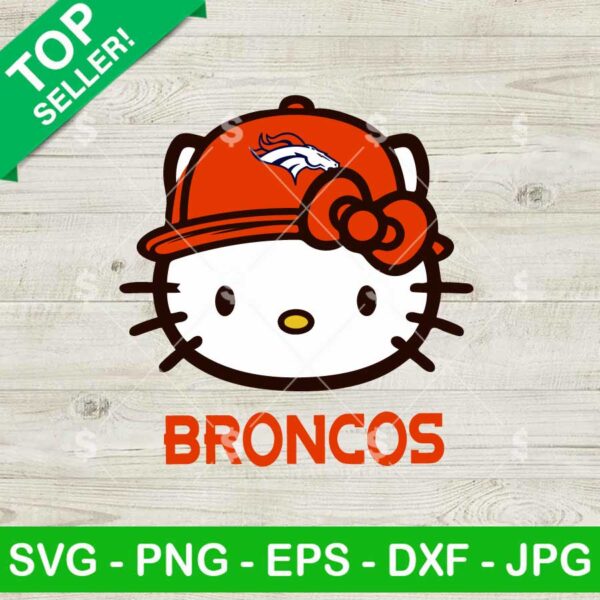 Hello Kitty Face Denver Broncos NFL SVG, Denver Broncos NFL SVG, Hello Kitty NFL Fan SVG