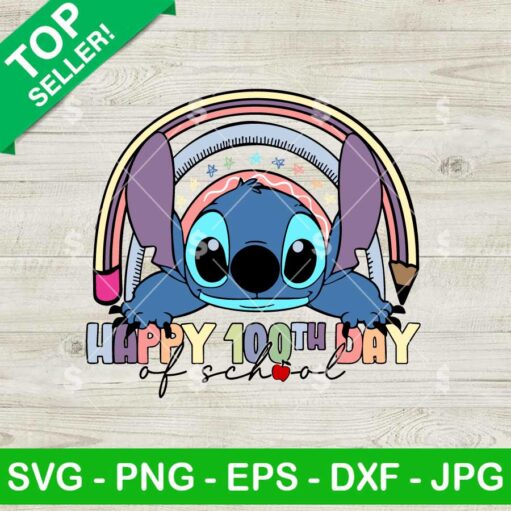 Stitch Happy 100 Days Of School SVG