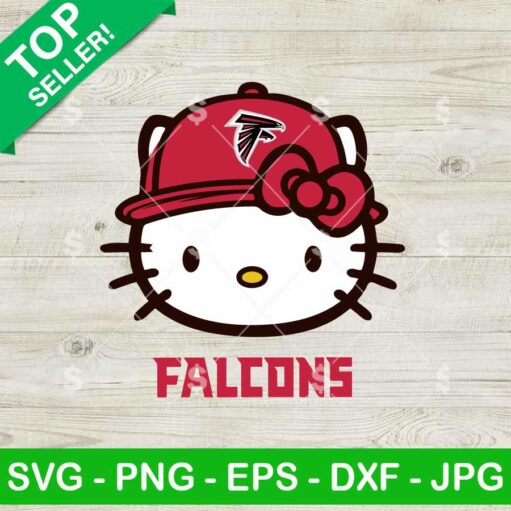 Hello Kitty Face Atlanta Falcons NFL SVG