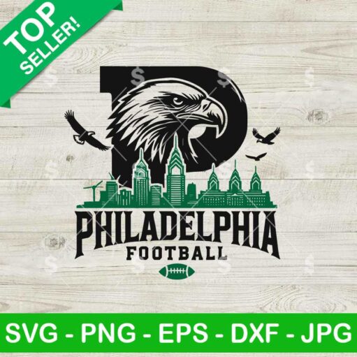 Philadelphia Eagles Football Skyline SVG